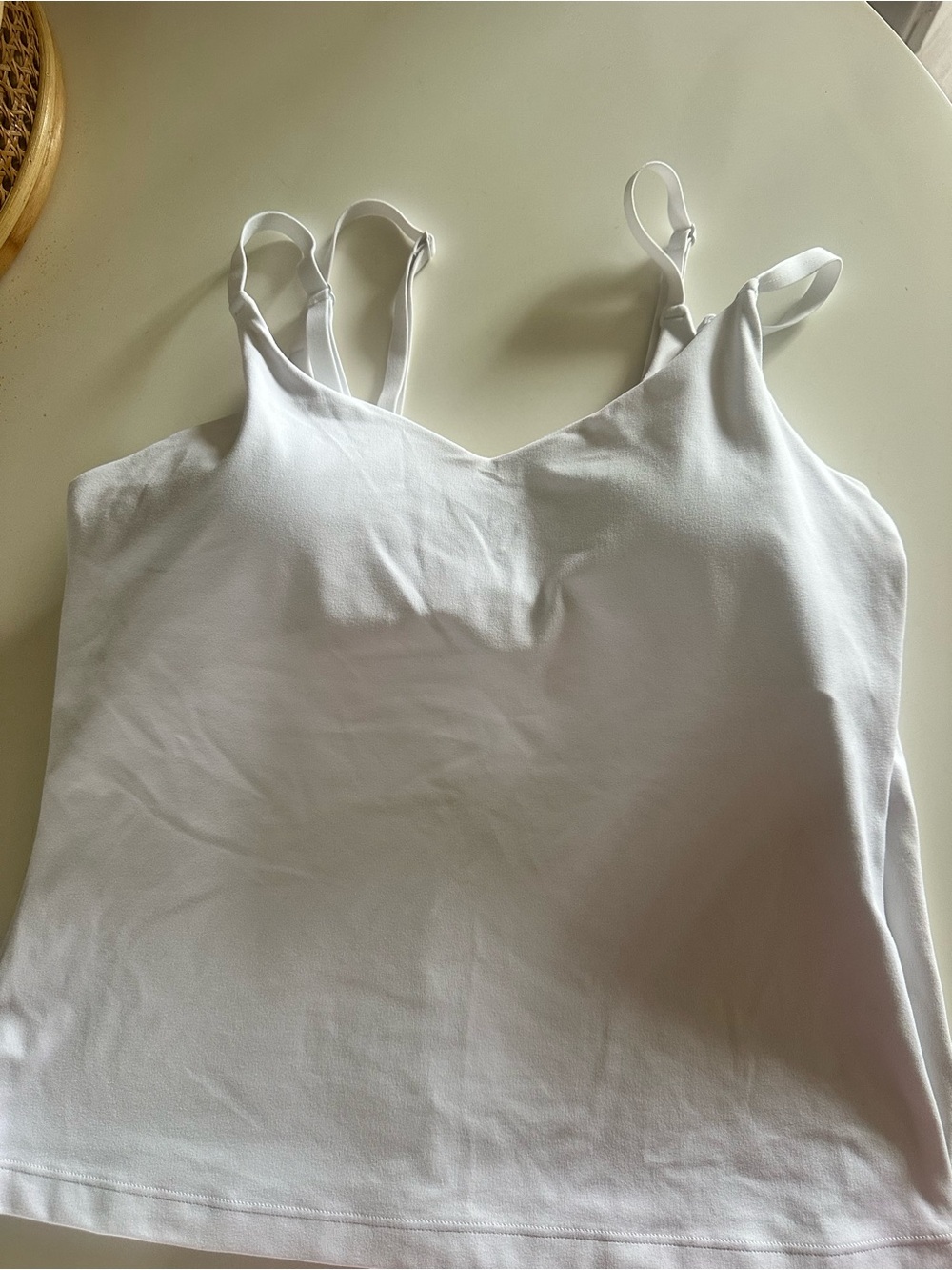 2 Athleta White Adjustable Strap V-Neck Camis